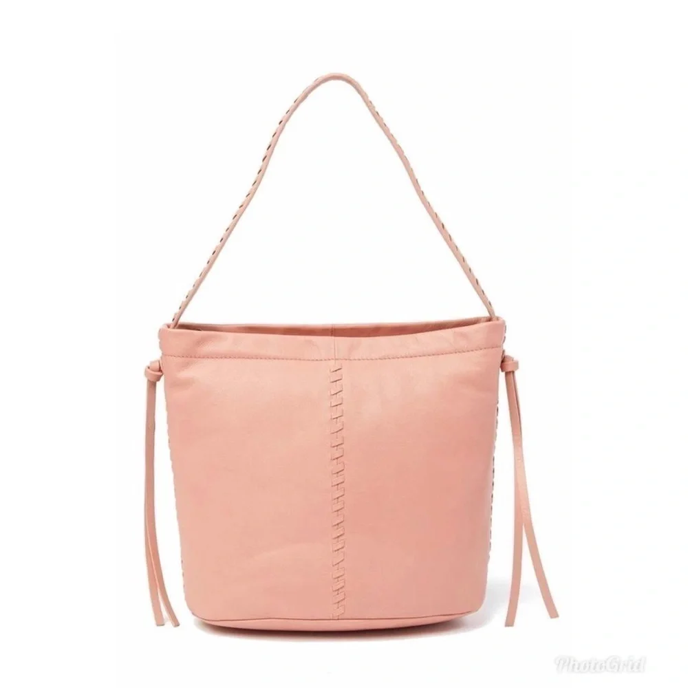 Kooba Limon Leather Hobo Pink Top Handle Bag